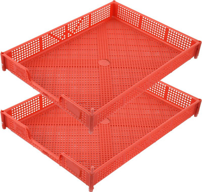 Aarsh STORESS 1 Compartments Plastic 2 Pieces Multi Purpose Plastic File Folder Paper Tray Rack(Red)