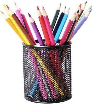 JAI SHRI 1 Compartments METAL Pen Stand(Black)