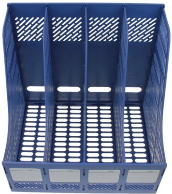 Nexvox 4 Compartments PLASTIC FILE RACK HOLDER(Blue)
