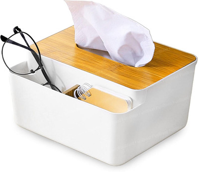 crownsmill 2 Compartments plastic tissue box(Multicolor)