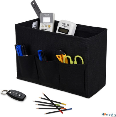 HOMESTIC 1 Compartments Non-Woven Desk Organizer(Black)