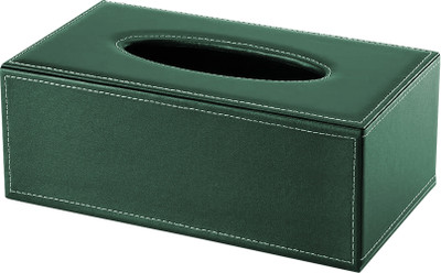 oddpod PU Leather Rectangular Tissue Box Holder with Magnetic Bottom Lid 2412 BottleGreen Paper Dispenser