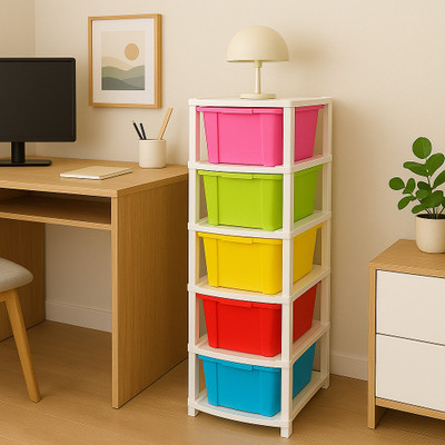 YUBITUBY 5 Compartments Plastic All(Multicolor)