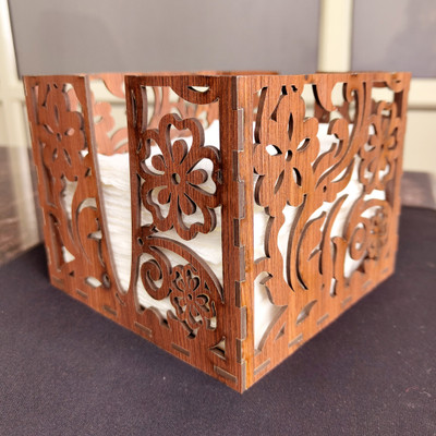 DSticker 1 Compartments Napkin Holder Stand For Dining Table Décor Wood(Multicolor)