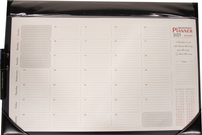Sukeshcraft 1 Compartments Mdf , Pu Desktop Planner Calendar Jan. 2024 to Dec. 2024 (15.3 x 22.2 Inch)(Black)