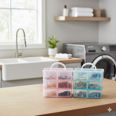 MAXTID 6 Compartments Plastic PP(Pink, Blue)