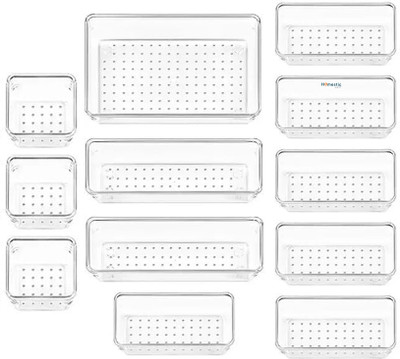 HOMESTIC by Kuber Industries 12 Compartments Acrylic Desk Organizers(Transparent)