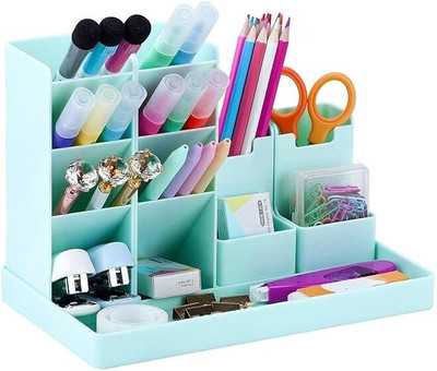 HOMETIC 13 Compartments Plastic Desk Organizer(Multicolor)