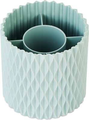 JAI SHRI 4 Compartments ABS Plastic Rotating Pen Holder Sleek And Efficient Way To Keep Pen Organized And Accessible(Blue)