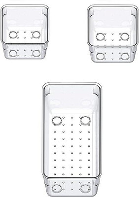 Lifewit 3 Compartments Plastic Drawer Organizer(Clear)