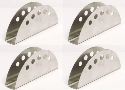Dynore 1 Compartments Steel 4 Pcs Round Hole Tissue Holder(Silver)