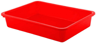 HOMESTIC by Kuber Industries 1 Compartments Plastic Desk Organizers(Red)