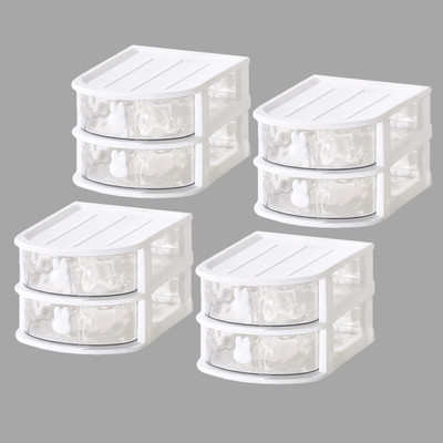 KUBER INDUSTRIES 2 Compartments PP Desk Organizer(White)