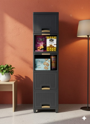 MAXTID 5 Compartments Plastic Modular(Grey)