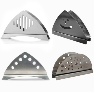 Fably 4 Compartments Stainless Steel 4 Steel Napkin Holder Best Product Combo Pack (pack of 4)(Silver)