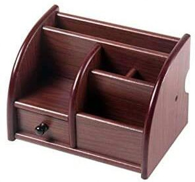 YCVARIYA 7 Compartments Wood Wooden Desk Organizer Pen(Multicolor)