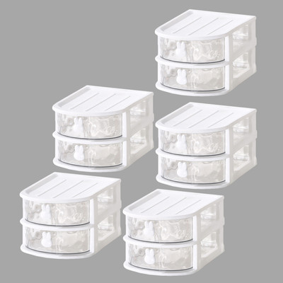 KUBER INDUSTRIES 2 Compartments PP Desk Organizer(White)