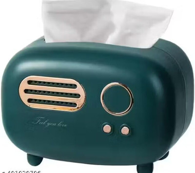 Prime Avtar 1 Compartments Plastic Radio shape Tissue Box(Multicolor)