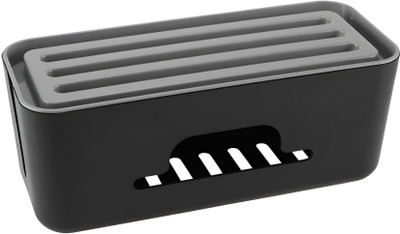 Dwarkesh Enterpise 1 Compartments Plastic Cable Organizer Box(Black)