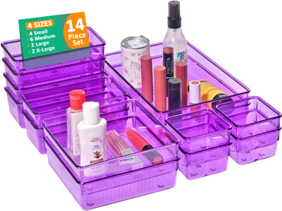 HOMESTIC 14 Compartments Acrylic Desk Organiser(Black)