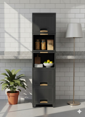 MAXTID 5 Compartments Plastic Modular(Grey)