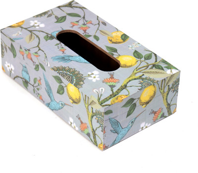 DULI 1 Compartments MDF Wooden Tissue Paper Holder, Napkin Stand with Floral Print & Decorative Tissue Box(Multicolor)