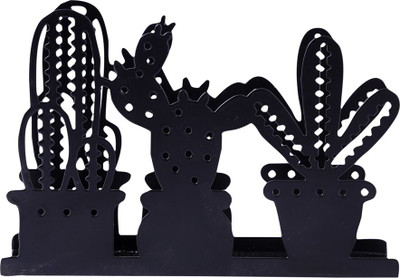 A Vintage Affair 3 Compartments Metal Tissue Organizer(Black)