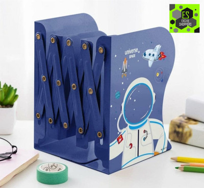 Excite Shoppers 3 Compartments Steel Adjustable Space Bookshelf Holder for Desk(Multicolor)