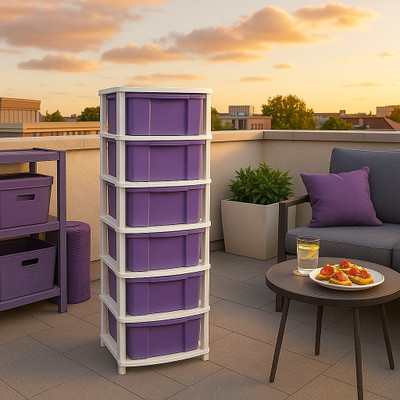 MAXTID 6 Compartments Plastic PP(Purple)