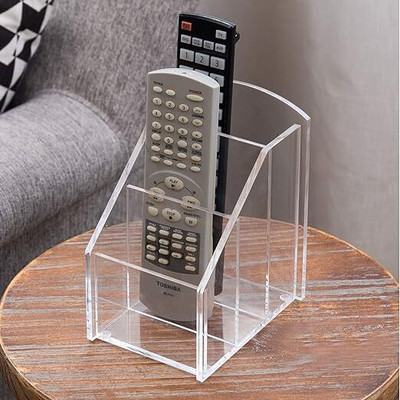 Indian Decor 1 Compartments Metal Desk Organizer(White)