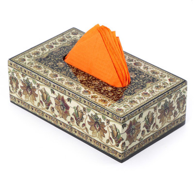DULI 1 Compartments Napkin Holder Decorative Tissue Holder for Table in MDF (14x24x28cm) MDF(Brown)