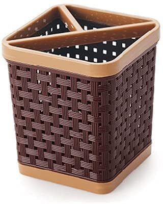 HAYAGRIVA WORLD 3 Compartments Plastic Pen Stand(Multicolor)