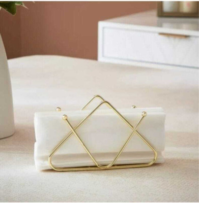 MO ART 1 Compartments METAL TISSUE PAPER STAND(Gold)