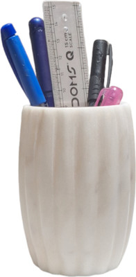 TEJASWI CRAFT 5 Compartments Marble Penholder(White)
