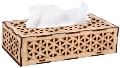LAKHAJI 1 Compartments wooden tissue holder(Brown)