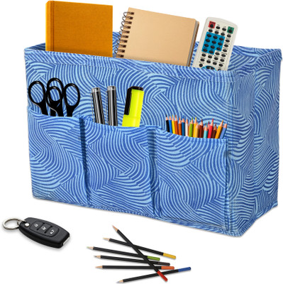 KUBER INDUSTRIES 1 Compartments Non-Woven Desk Organizer(Blue)