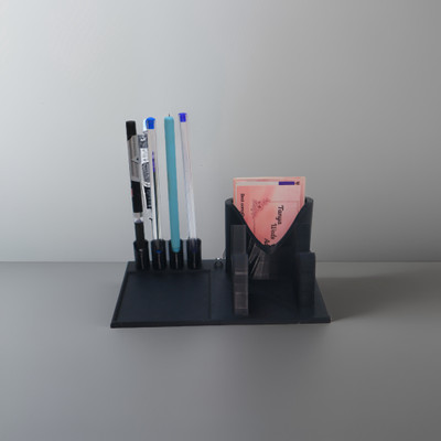 fornate 3 Compartments PLASTIC PEN STAND(Black)