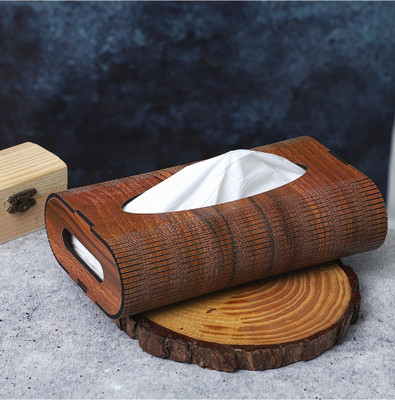 UrbanLane 1 Compartments Wooden Tissue paper holder(Brown)