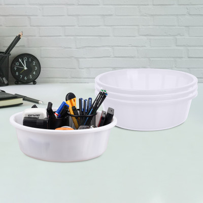 KUBER INDUSTRIES 4 Compartments NA Desk Organizer(White)