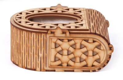 PRIYANSHM IMPEX 1 Compartments wooden tissue holder(Brown)