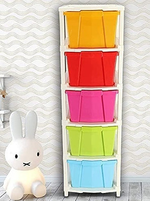Pinkwhale 5 Compartments Plastic Modular Drawer(Multicolor)