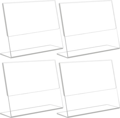 Parikshit Sublimation 1 Compartments Acrylic photo 4pc display stand for shop exhibition paper holder table top photo frame single(Transparent, Clear)