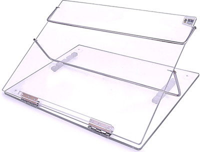 DeskDock 2 Compartments Acrylic Writing Table top Desk Adjustable TABLE TOP WITH PS SHEET 15*21 INCHES WITH 8MM THICKNESS (15 DAYS WARRENTY))(TRANSPARENT)