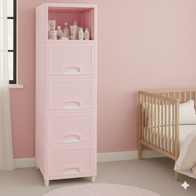 Pink Unit MAXTID 5 Layer Pink Free Standing Wardrobe Storage Unit Durability and ...