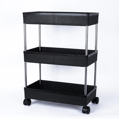 Pulsbery 3 Compartments Plastic Fruits/Vegetables(Black)