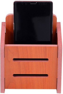LAKHAJI 1 Compartments WOOD MOBILE STAND(Red)