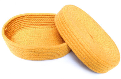 SAEV EXCLUSIVE 1 Compartments Jute Jute Tissue Holder(Yellow)