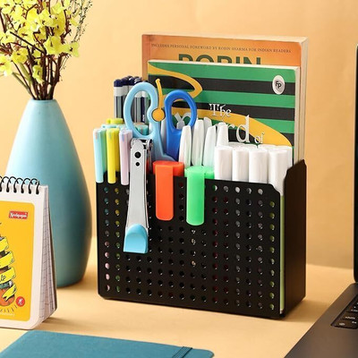 Aline7 1 Compartments metal Multi-Functional Desk Organizer Holder for Pens, Markers& Scissors(Black)