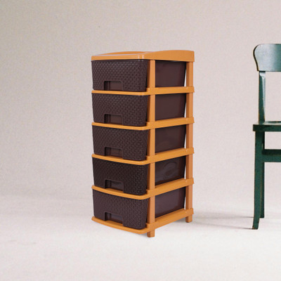 HUMBLE KART Fruits/Vegetables Kitchen Rack Plastic 5Layer Plastic Free Standing Chest of Drawers.