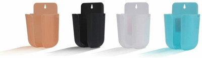 draval 4 Compartments plastic Wall Mount Mobile Phone Stand AC / TV Remote , charging(Multicolor)